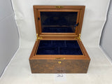 FACTORY FLOOR SALE #262 -  MADE FOR THE FAMOUS FOREST LAWN MEMORIAL PARK - WALNUT BURL TRIBUTE CHEST  BY DANIEL MARSHALL