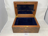 FACTORY FLOOR SALE #262 -  MADE FOR THE FAMOUS FOREST LAWN MEMORIAL PARK - WALNUT BURL TRIBUTE CHEST  BY DANIEL MARSHALL