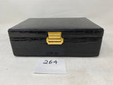 FACTORY FLOOR SALE #264 -  RARE 1 OF 1 MADE BY GIANNI VERSACE IN MILANO FOR DM THIS IS A REAL CROCODILE COVERED DESK-TRAVEL HUMIDOR