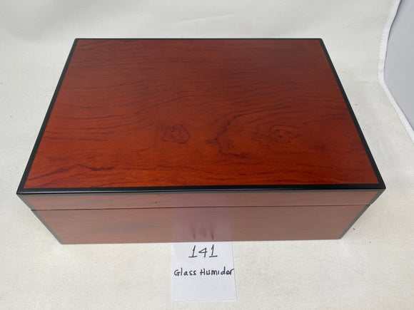 FACTORY FLOOR SALE #142 - AS IS -Rare Milk Glass Lined 125 CIGAR HUMIDOR COCOBOLO ROSEWOOD BY DANIEL MARSHALL - CREATED FOR NAT SHERMAN