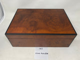 FACTORY FLOOR SALE #145 - AS IS -Top rated Rare Milk Glass Lined 125 CIGAR HUMIDOR MATTE BURL BY DANIEL MARSHALL - CREATED FOR NAT SHERMAN