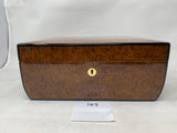 FACTORY FLOOR SALE #149 - RARE 1 OF 1 BIEDERMEIER INSPIRED DESIGN CURVED SIDES - PRECIOUS BURL WOOD- 100 CIGAR HUMIDOR BY DANIEL MARSHALL