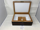 FACTORY FLOOR SALE #158 - AS IS - MACASSAR EBONY MILK GLASS LINED 125  CIGAR HUMIDOR 30125.2 BY DANIEL MARSHALL PRIVATE STOCK HUMIDOR