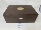 FACTORY FLOOR SALE #206 -165 CIGAR HUMIDOR HAND CARVED WITH STERLING SILVER OVAL PLAQUE FOR ENGRAVING BY DANIEL MARSHALL