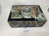 FACTORY FLOOR SALE #120 -1 OF 1 -  125 CIGAR HUMIDOR 20125.5K SKULL HAND PAINTED BY FAMOUS STREET ARTIST AND MURALIST SMACK - DANIEL MARSHALL  HUMIDOR