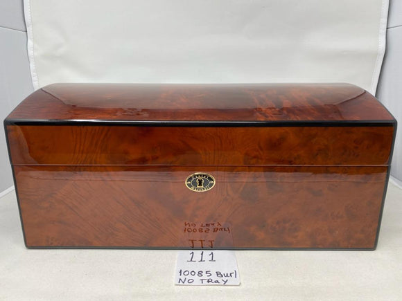 FACTORY FLOOR SALE #111 - AS IS -150 CIGAR HUMIDOR 10085 BURL NO TRAY BY DANIEL MARSHALL PRIVATE STOCK HUMIDOR