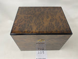 FACTORY FLOOR SALE #103 - FROM DM MUSEUM DM PRIVATE ARCHIVES - ARTIST PROOF- MADE FOR DIRECTOR TONY SCOTT- PHOTO FRAME INSTALLED IN LID- 100 PRECIOUS BURL TALL CIGAR HUMIDOR DM100 BY DANIEL MARSHALL
