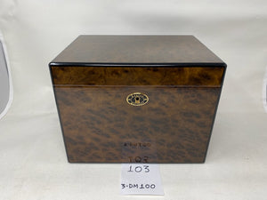 FACTORY FLOOR SALE #103 - FROM DM MUSEUM DM PRIVATE ARCHIVES - ARTIST PROOF- MADE FOR DIRECTOR TONY SCOTT- PHOTO FRAME INSTALLED IN LID- 100 PRECIOUS BURL TALL CIGAR HUMIDOR DM100 BY DANIEL MARSHALL