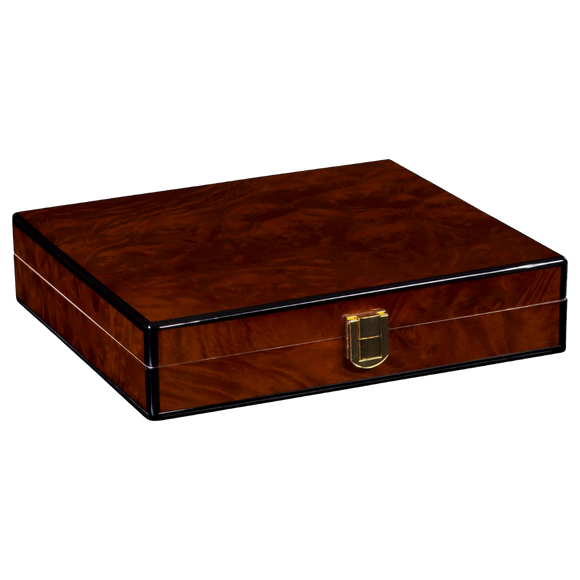 DANIEL MARSHALL DESK-TRAVEL HUMIDOR IN PRECIOUS BURL PRIVATE STOCK SALE HUMIDOR